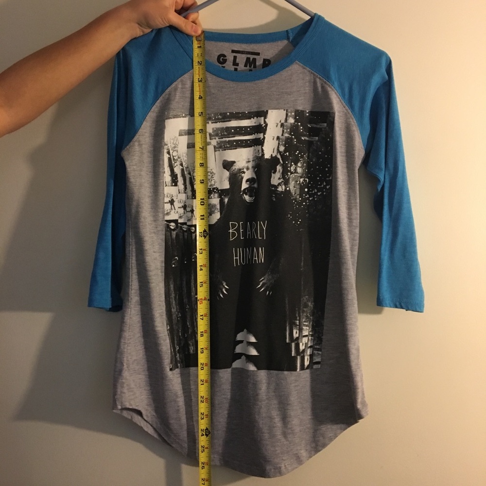 “Bearly human” baseball tee